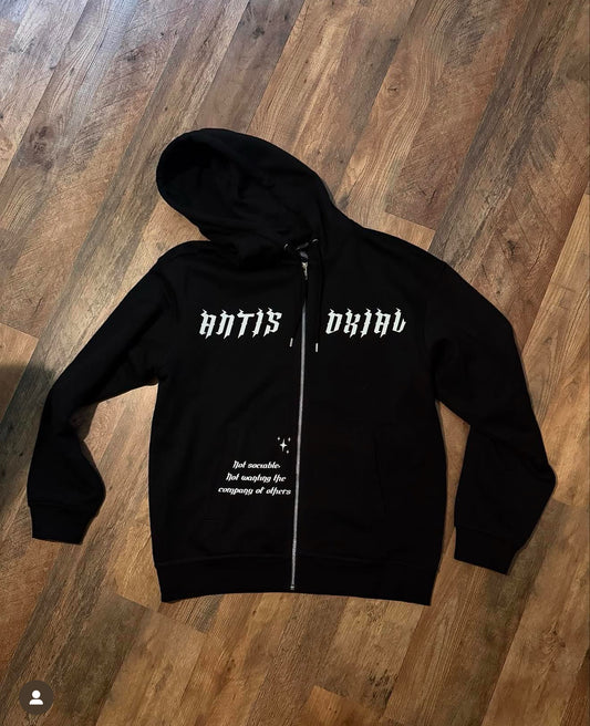 Antisoxial (Black Zip-Up)